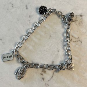 Rock Rebel “Tiffany style” necklace with charms Very cool necklace 8 inch chain!